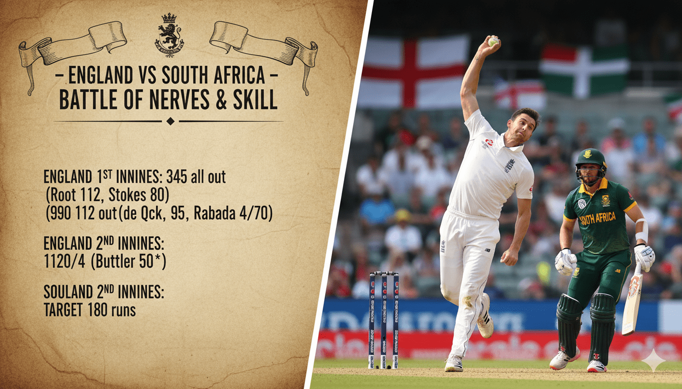 England Cricket Team vs South Africa National Cricket Team Match Scorecard